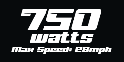 750 watts 28mph sticker
